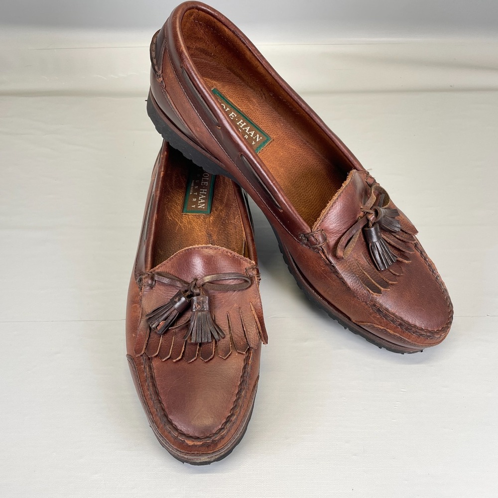 Cole Haan Country Kiltie Tassel Loafers Mens Size 13 M Brown Leather Shoes - USA - Picture 2 of 10